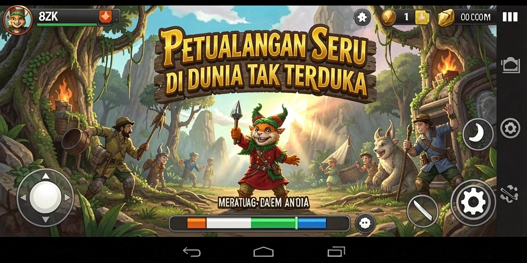 Tangkapan layar gameplay 8ZK menunjukkan petualangan yang mendebarkan.