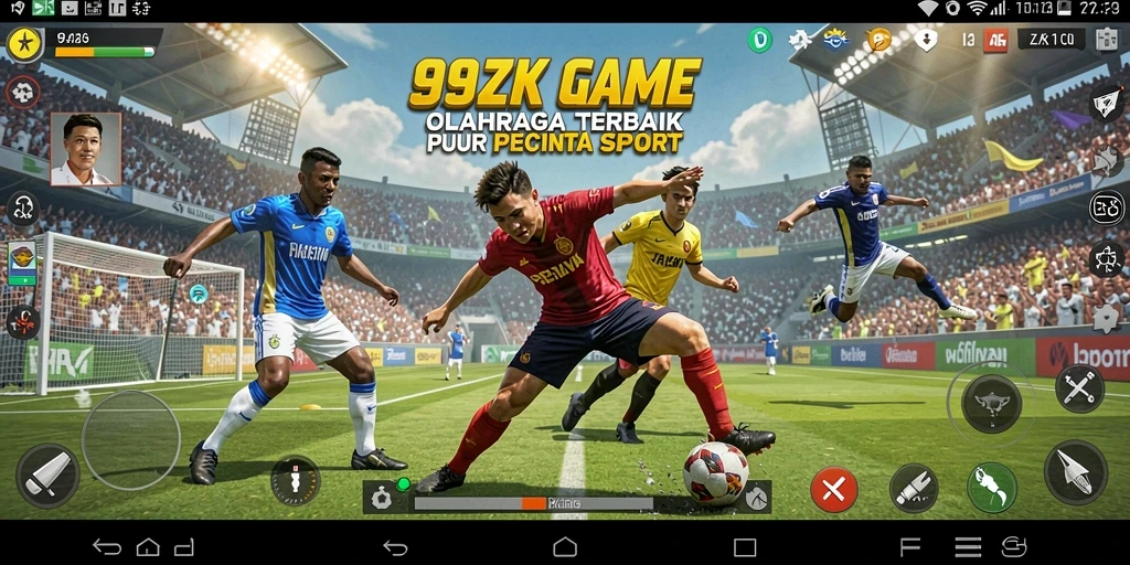 Tampilan gameplay mendebarkan dari 99ZK saat pertandingan olahraga.