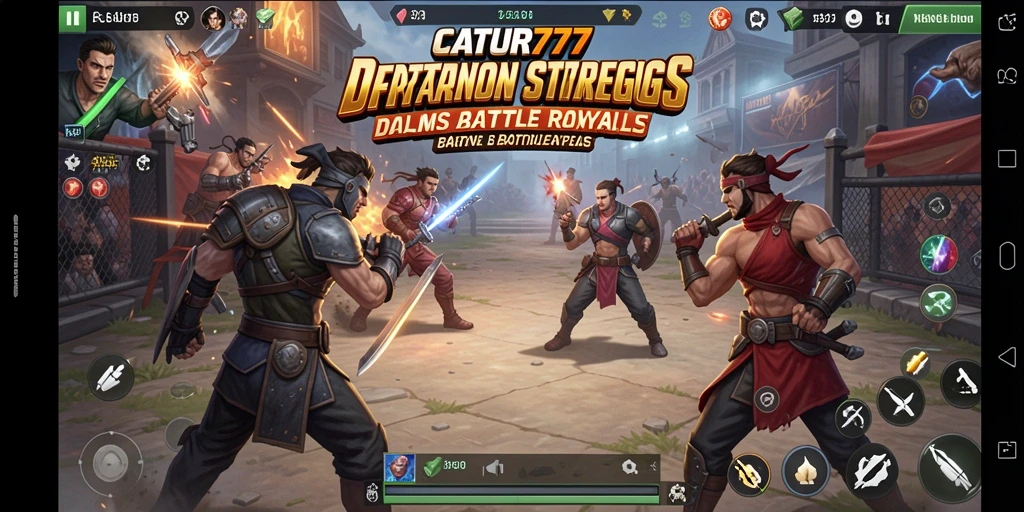 Screenshot gameplay menegangkan dari CATUR777 yang menunjukkan aksi Battle Royale.