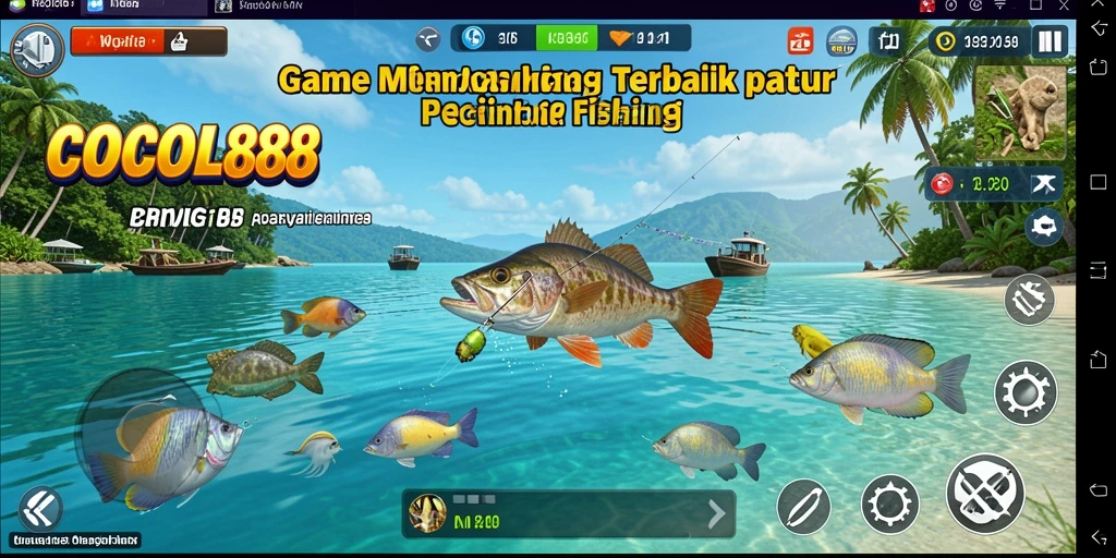Tampilan screenshot gameplay COCOL88 menampilkan aksi memancing yang mendebarkan.