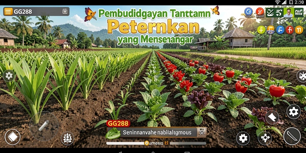 Gameplay GG288 yang mengasyikan dengan kebun yang subur.