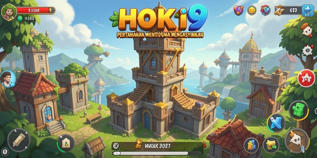 Tangkapan layar gameplay HOKI9 menampilkan aksi menegangkan di Tower Defense.