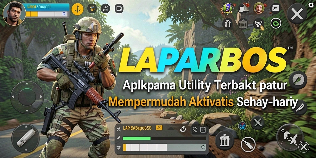 Screenshot utama LAPARBOS menampilkan antarmuka aplikasi Utility yang menarik.