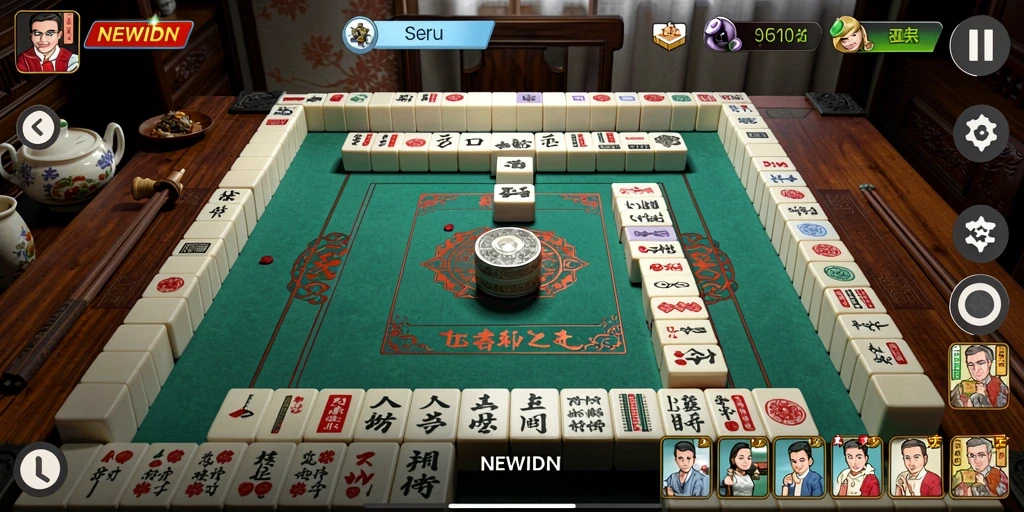 Tampilan gameplay Mahjong yang seru dan menarik di NEWIDN.