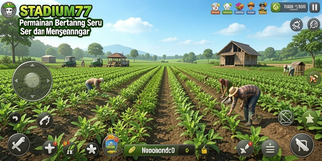 Tampilan menarik gameplay STADIUM77 dengan aktivitas bertani.