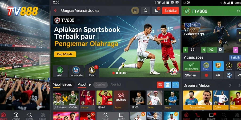 Screenshot utama TV888 menampilkan antarmuka taruhan olahraga yang menarik.